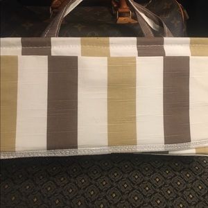 Large Insert for tote bag, zip pocket, striped.  Keeps everything organized.